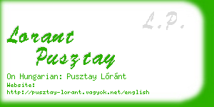 lorant pusztay business card